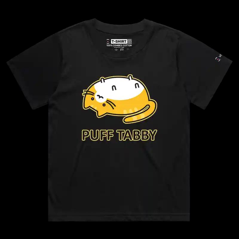 VOICEART Black Female Loose Chubby Cat Funny Animals T-Shirt with Premium Quality Graphic Clever Pets Tee with Wordplay
