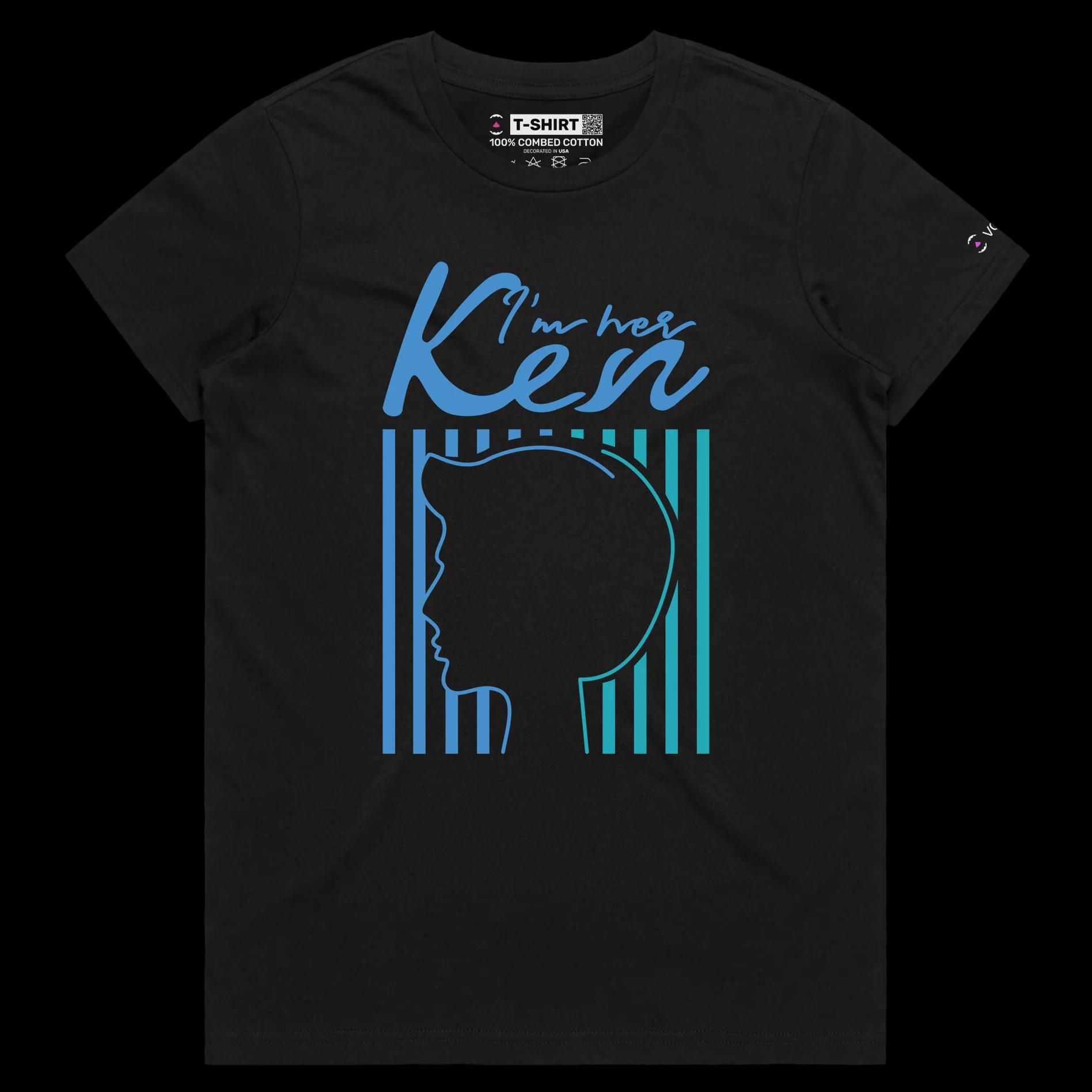 VOICEART Black Female Regular Ken Doll Movie Themed Funny T-Shirt Premium Quality Graphic Design All American Fashion Boy Tee