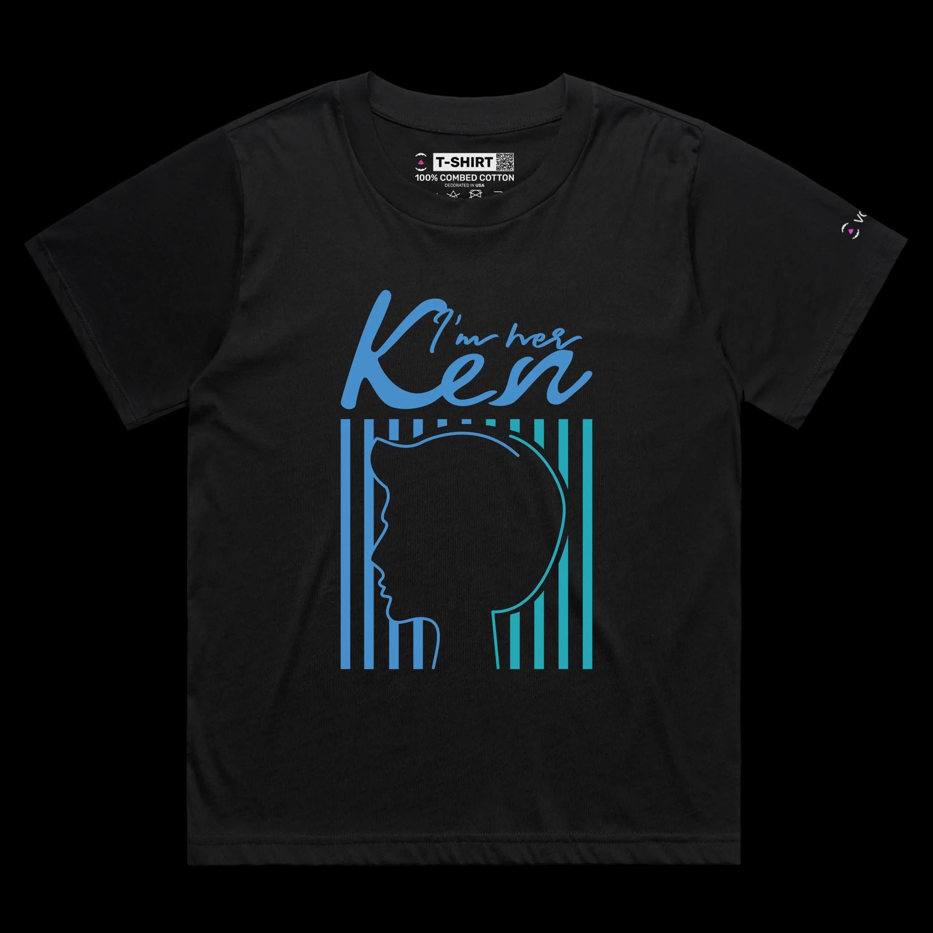 VOICEART Black Female Loose Ken Doll Movie Themed Funny T-Shirt Premium Quality Graphic Design All American Fashion Boy Tee