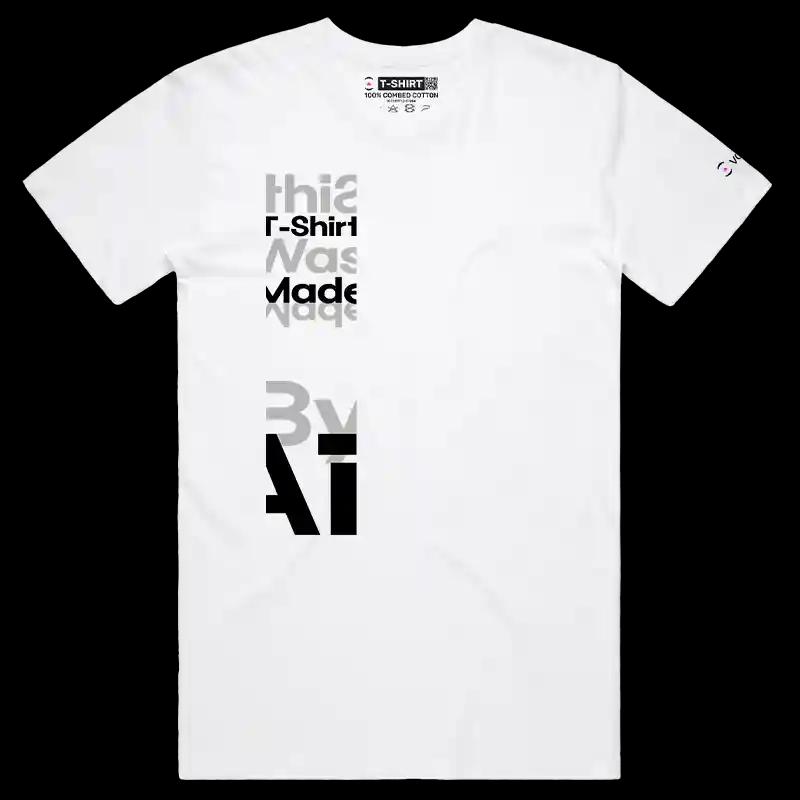 VOICEART White Male Regular Artificial Intelligence Made T-Shirt Premium Graphic Funny Tech Gags Jokes Tee for Men Women