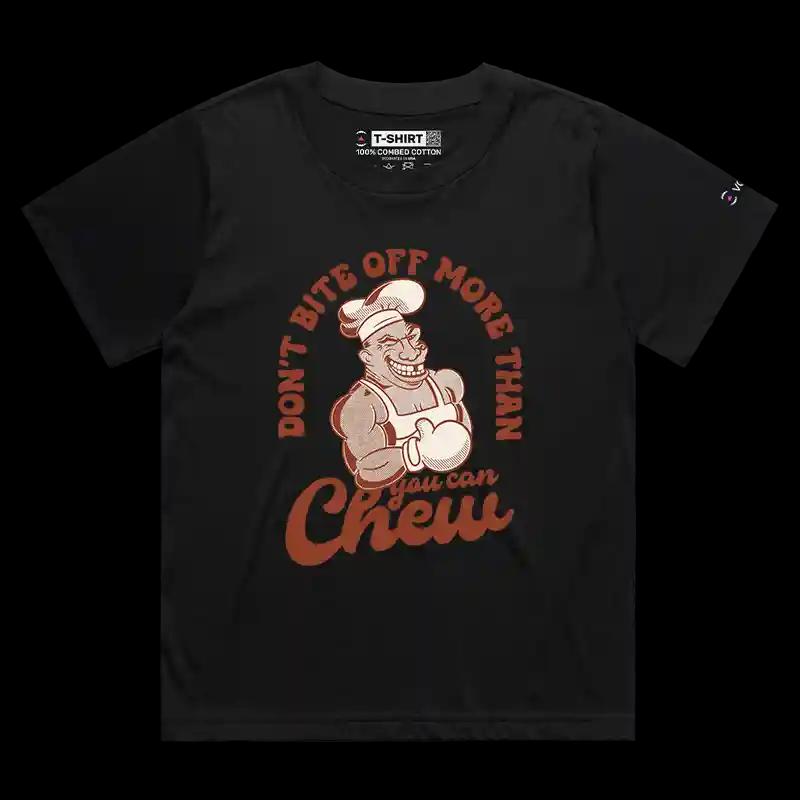 VOICEART Black Female Loose Chew On This Boxing Legend Mike Tyson Sports Premium Design Graphic T-Shirt