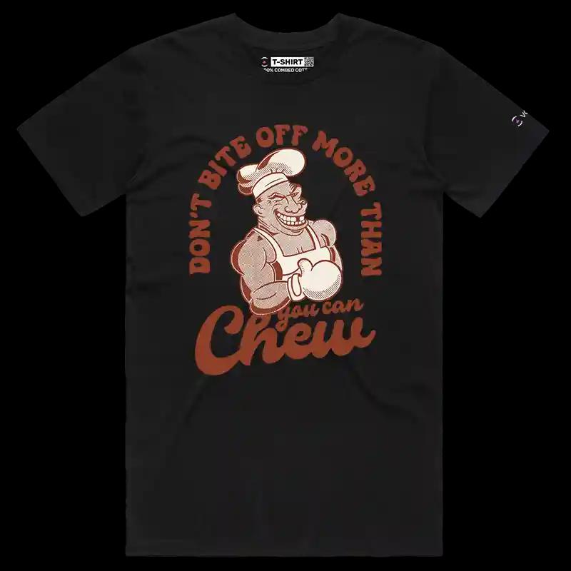 VOICEART Black Male Regular Chew On This Boxing Legend Mike Tyson Sports Premium Design Graphic T-Shirt