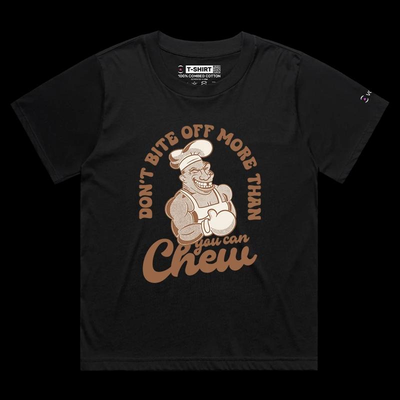 VOICEART Black Female Loose Chew On This Boxing Legend Mike Tyson Sports Premium Design Graphic T-Shirt