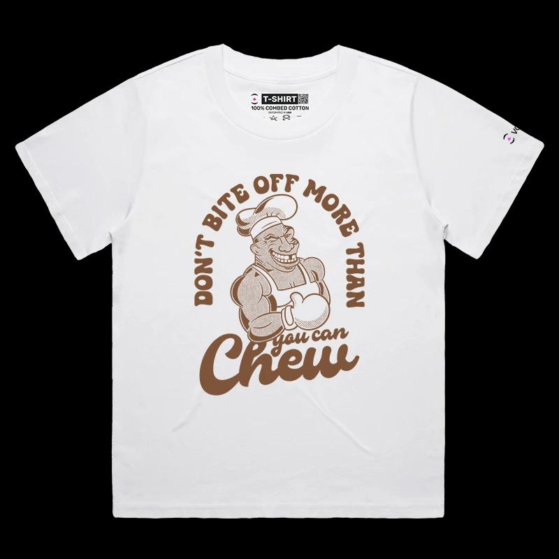 VOICEART White Female Loose Chew On This Boxing Legend Mike Tyson Sports Premium Design Graphic T-Shirt