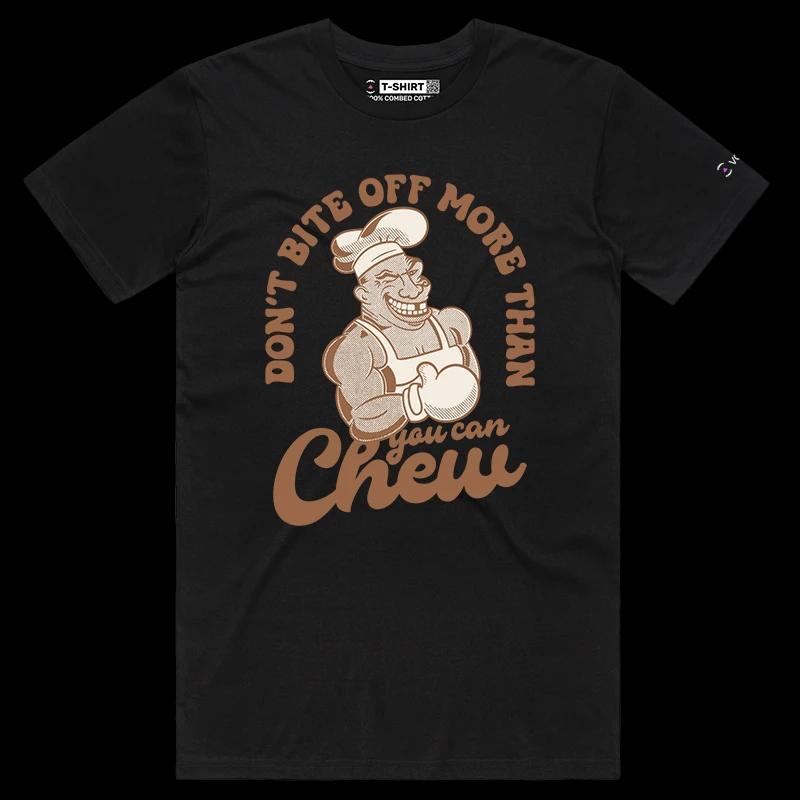 VOICEART Black Male Regular Chew On This Boxing Legend Mike Tyson Sports Premium Design Graphic T-Shirt