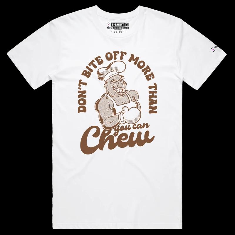 VOICEART White Male Regular Chew On This Boxing Legend Mike Tyson Sports Premium Design Graphic T-Shirt