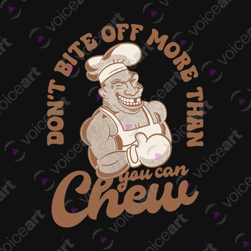 VOICEART Black Watermark Chew On This Boxing Legend Mike Tyson Sports Premium Design Graphic T-Shirt