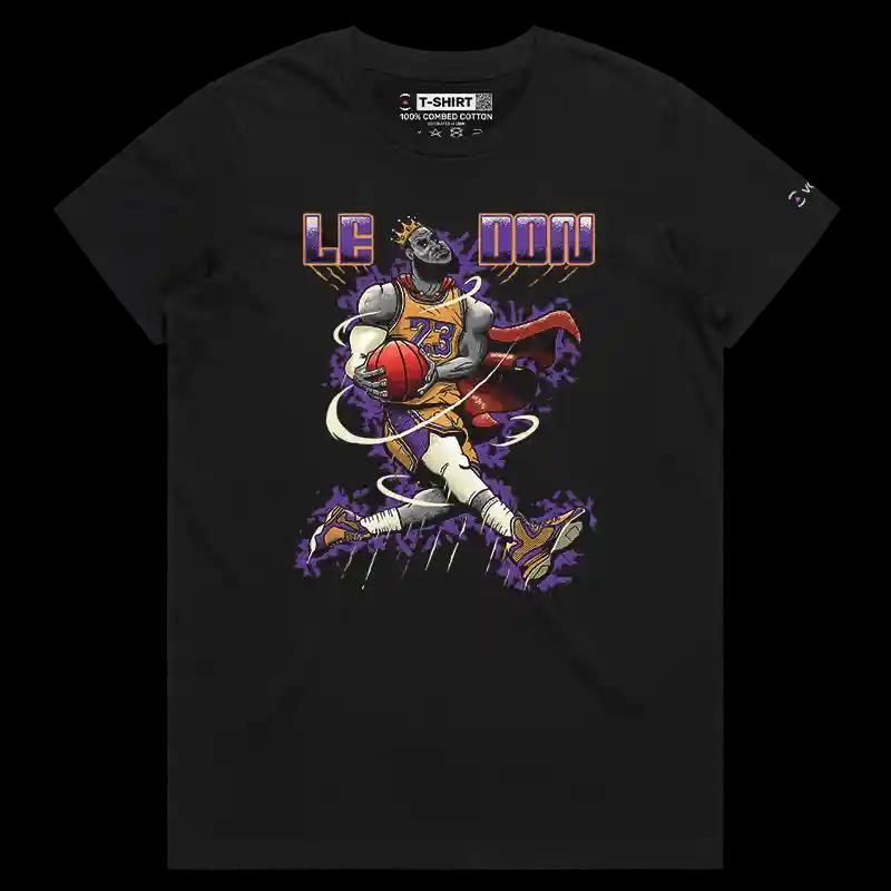 VOICEART Black Female Regular LeDon LeBron GOAT Sports Graphic T-Shirt Premium Design Legend of The Game Tee Basketball Fans