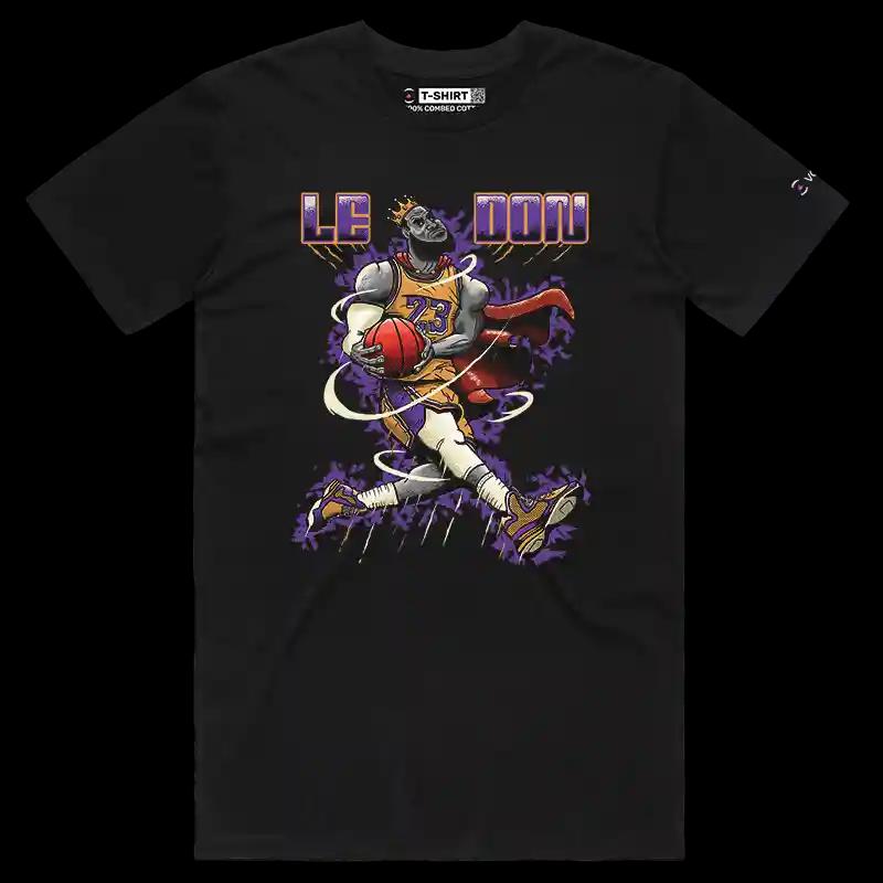VOICEART Black Male Regular LeDon LeBron GOAT Sports Graphic T-Shirt Premium Design Legend of The Game Tee Basketball Fans