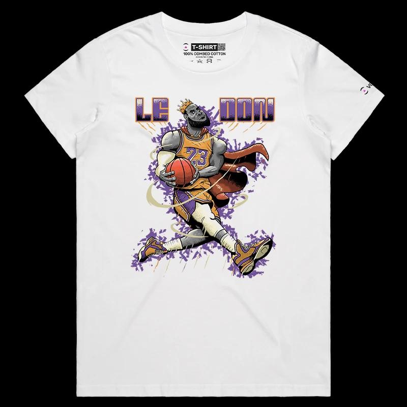 VOICEART White Female Regular LeDon LeBron GOAT Sports Graphic T-Shirt Premium Design Legend of The Game Tee Basketball Fans