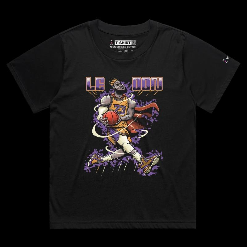 VOICEART Black Female Loose LeDon LeBron GOAT Sports Graphic T-Shirt Premium Design Legend of The Game Tee Basketball Fans