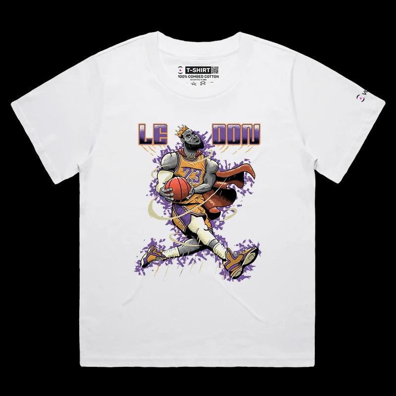 VOICEART White Female Loose LeDon LeBron GOAT Sports Graphic T-Shirt Premium Design Legend of The Game Tee Basketball Fans