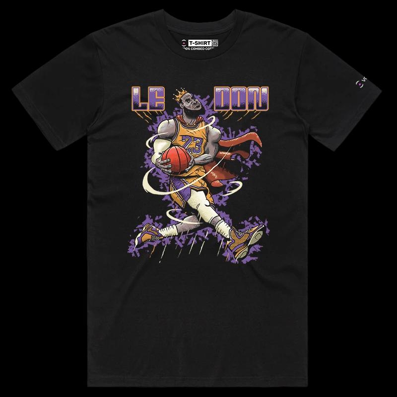 VOICEART Black Male Regular LeDon LeBron GOAT Sports Graphic T-Shirt Premium Design Legend of The Game Tee Basketball Fans