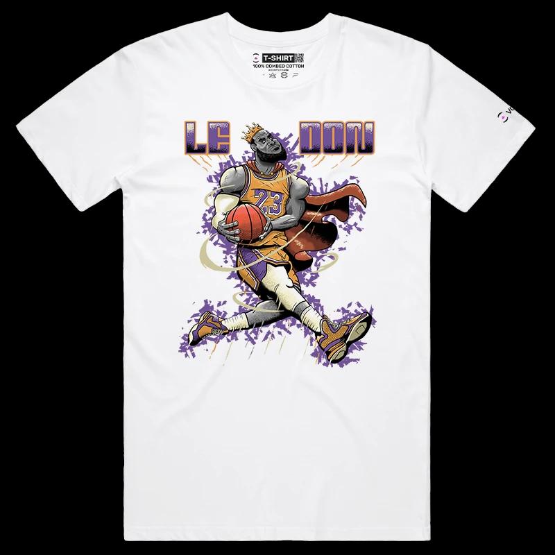 VOICEART White Male Regular LeDon LeBron GOAT Sports Graphic T-Shirt Premium Design Legend of The Game Tee Basketball Fans