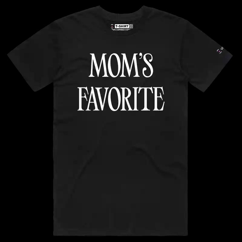 VOICEART Black Male Regular Moms Favorite Boy Girl Funny T-Shirt Premium Graphic Family Jokes Humor Tee for Men and Women