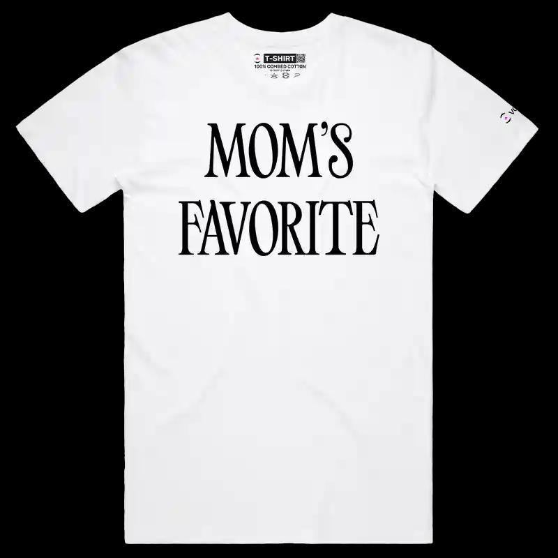 VOICEART White Male Regular Moms Favorite Boy Girl Funny T-Shirt Premium Graphic Family Jokes Humor Tee for Men and Women