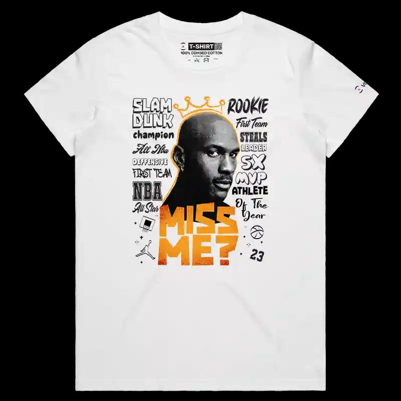 VOICEART White Female Regular Jordan The GOAT of GOATs Sports T-Shirt Premium Design Legend of The Game Tee Basketball Fans