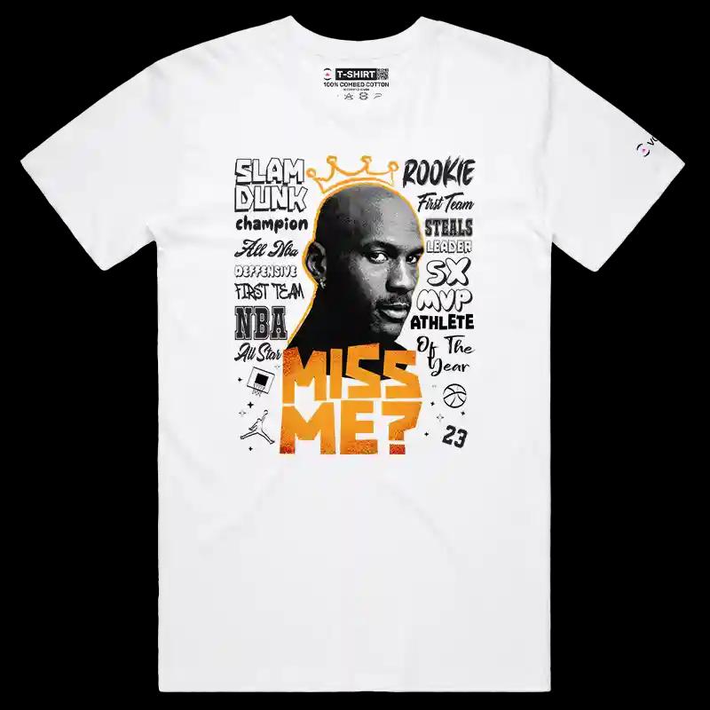 VOICEART White Male Regular Jordan The GOAT of GOATs Sports T-Shirt Premium Design Legend of The Game Tee Basketball Fans