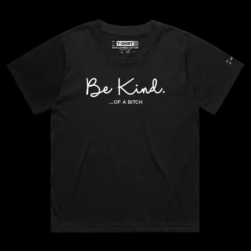 VOICEART Black Female Loose Be Kind Sarcastic Funny T-Shirt Premium Graphic Sarcasm Jokes Humor Tee for Men and Women