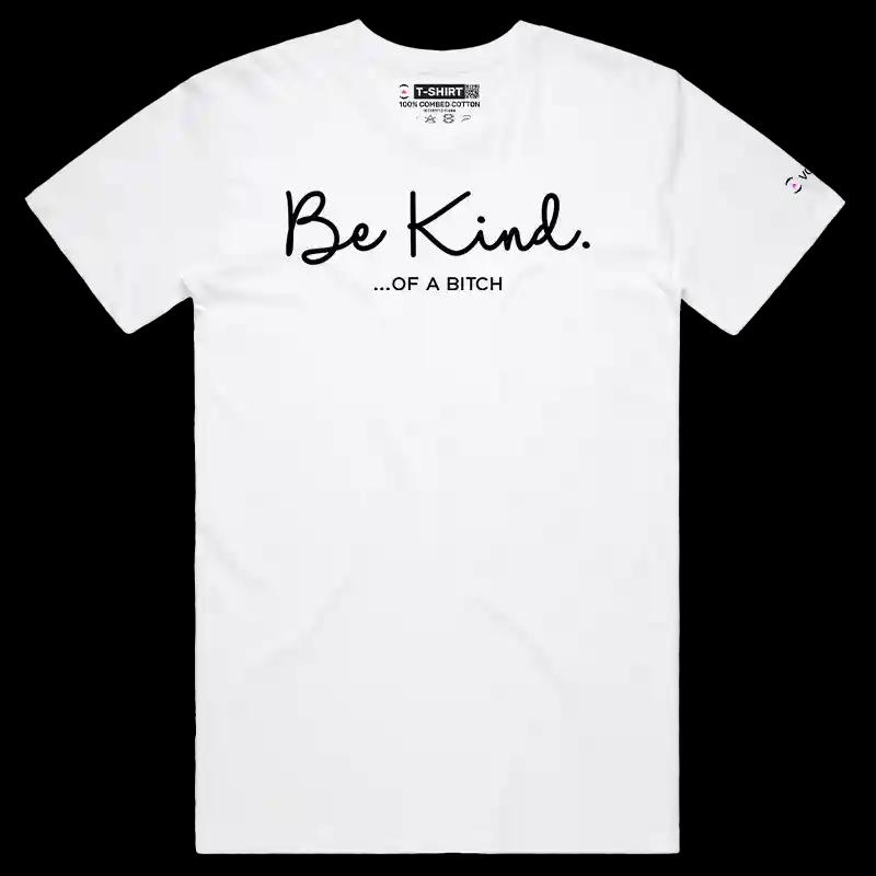 VOICEART White Male Regular Be Kind Sarcastic Funny T-Shirt Premium Graphic Sarcasm Jokes Humor Tee for Men and Women