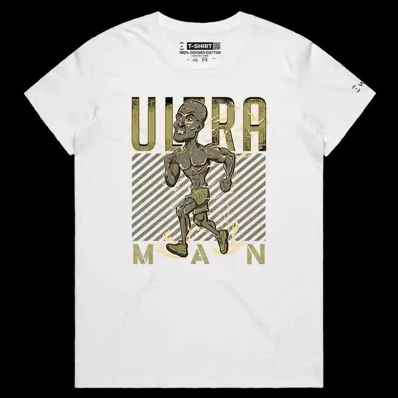 VOICEART White Female Regular Ultra Man Goggins Sports Graphic T-Shirt Premium Design Marathon Runner Mens and Womens Tee