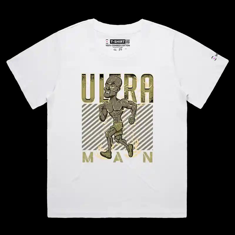 VOICEART White Female Loose Ultra Man Goggins Sports Graphic T-Shirt Premium Design Marathon Runner Mens and Womens Tee