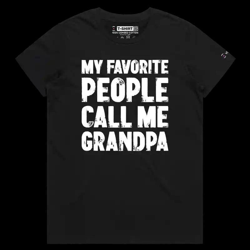 VOICEART Black Female Regular My Favorite People Call Me Papa Funny T-Shirt Premium Graphics Family Gags Dad Jokes Tee Men