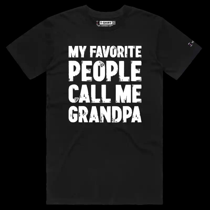 VOICEART Black Male Regular My Favorite People Call Me Papa Funny T-Shirt Premium Graphics Family Gags Dad Jokes Tee Men
