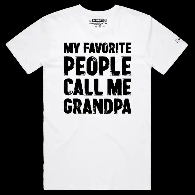 VOICEART White Male Regular My Favorite People Call Me Papa Funny T-Shirt Premium Graphics Family Gags Dad Jokes Tee Men