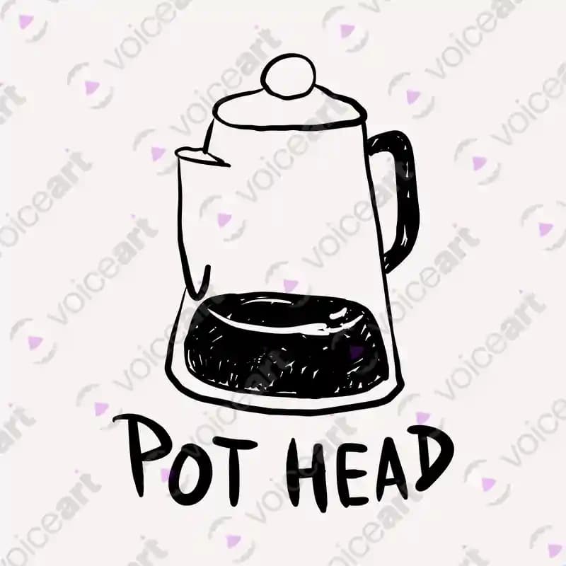 VOICEART White Watermark VOICEART Pot Head Coffee Maker Funny T-Shirt Premium Rise Shine Wordplay Tee Men and Women