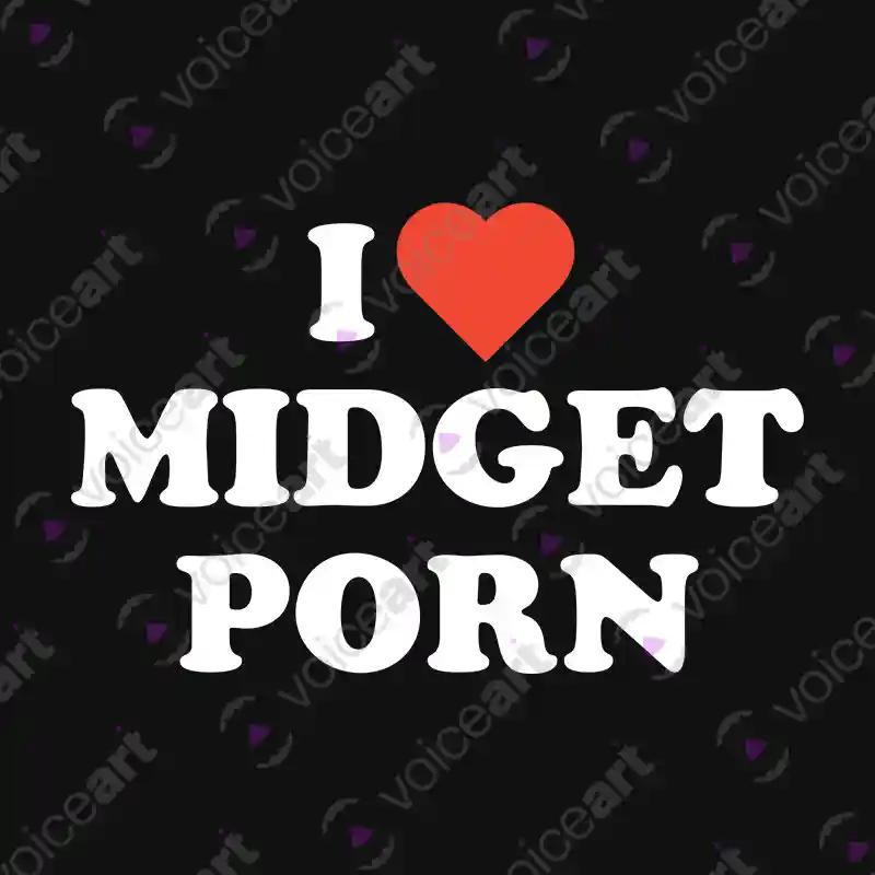 VOICEART Black Watermark I Love Midget Porn Funny T-Shirt Premium Dark Humor Jokes Memes Tee for Men and Women