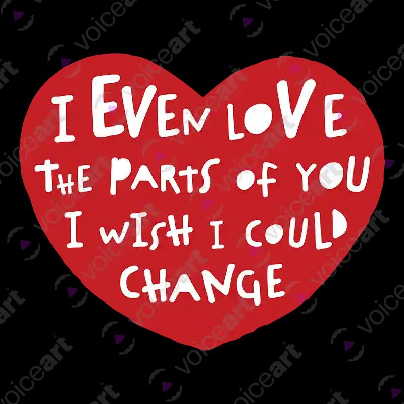 VOICEART Black Watermark Heart Love Message Valentines Day T-Shirt Premium Boyfriend Girlfriend Gifts Relationship Tee