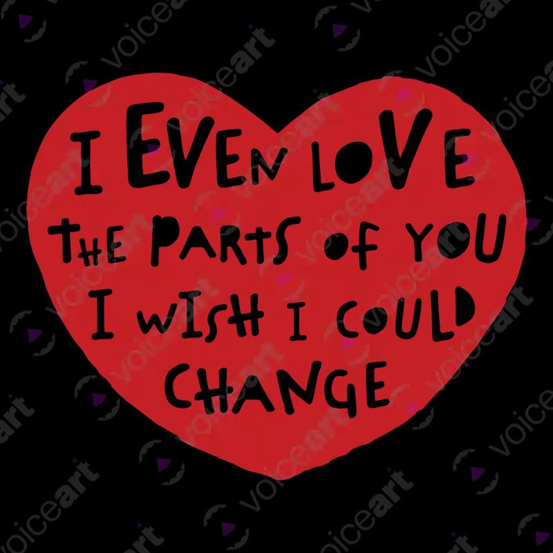 VOICEART White Watermark Heart Love Message Valentines Day T-Shirt Premium Boyfriend Girlfriend Gifts Relationship Tee