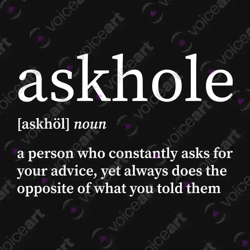 VOICEART Black Watermark Askhole Funny Wordplay T-Shirt with Premium Graphics Memes and Jokes Tee for Men and Women