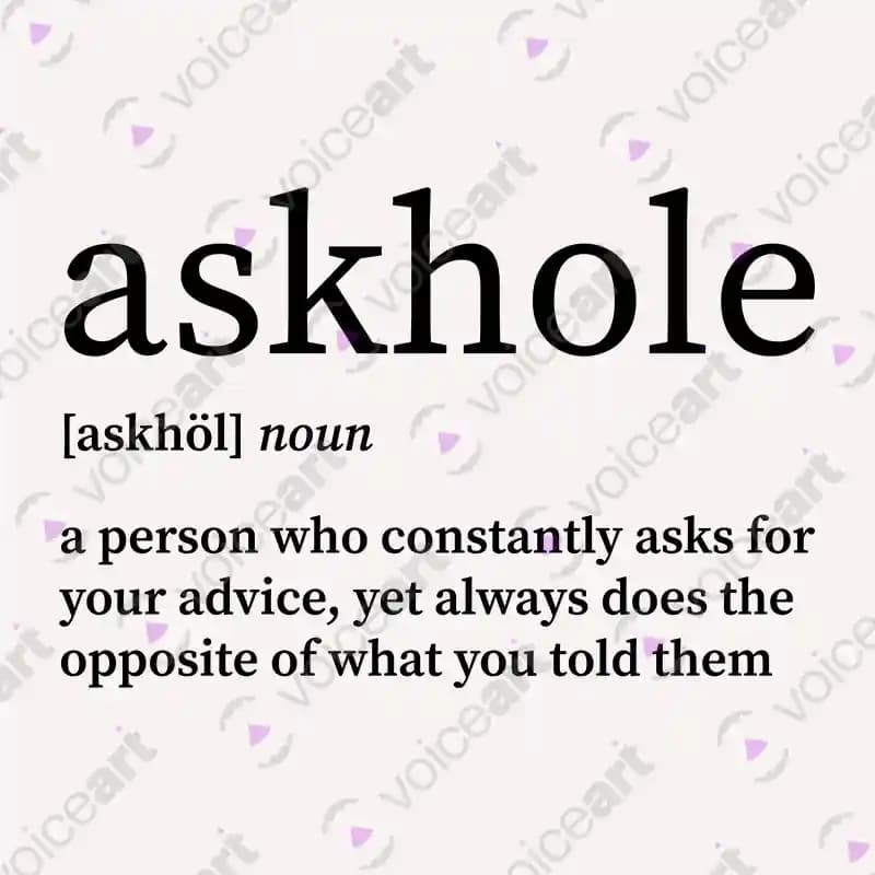 VOICEART White Watermark Askhole Funny Wordplay T-Shirt with Premium Graphics Memes and Jokes Tee for Men and Women