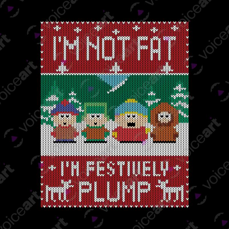 VOICEART Black Watermark I Am Festively Plump Funny TV Show T-Shirt Premium Dark Jokes Social Issues Sarcastic Tee