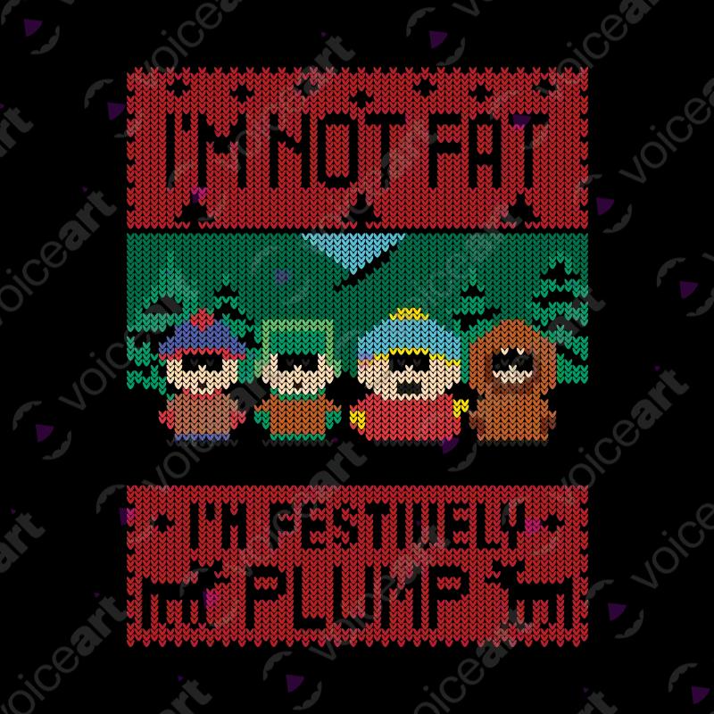 VOICEART White Watermark I Am Festively Plump Funny TV Show T-Shirt Premium Dark Jokes Social Issues Sarcastic Tee