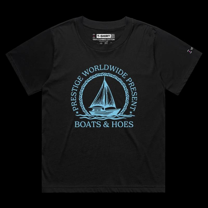 VOICEART Black Female Loose VOICEART Sail Boat Funny Sarcastic T-Shirt Premium Gags Jokes Wordplay Tee for Men and Women