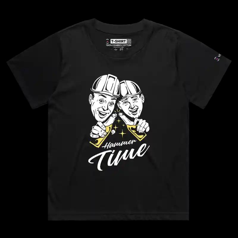 VOICEART Black Female Loose Hammer Time Friends Funny T-Shirt Premium Happy Hour Party Time Lifestyle Tee Men Women