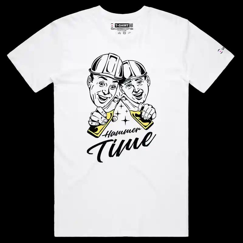 VOICEART White Male Regular Hammer Time Friends Funny T-Shirt Premium Happy Hour Party Time Lifestyle Tee Men Women
