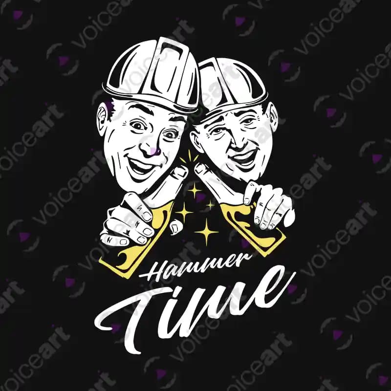 VOICEART Black Watermark Hammer Time Friends Funny T-Shirt Premium Happy Hour Party Time Lifestyle Tee Men Women