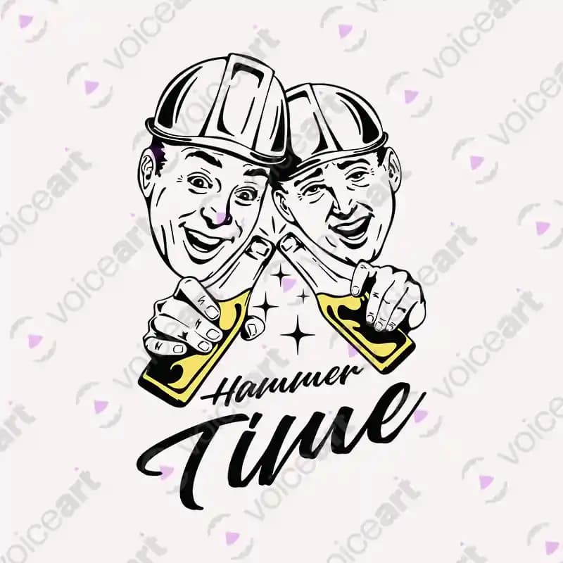 VOICEART White Watermark Hammer Time Friends Funny T-Shirt Premium Happy Hour Party Time Lifestyle Tee Men Women