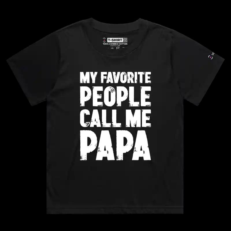 VOICEART Black Female Loose My Favorite People Call Me Papa Funny T-Shirt Premium Graphics Family Gags Dad Jokes Tee Men
