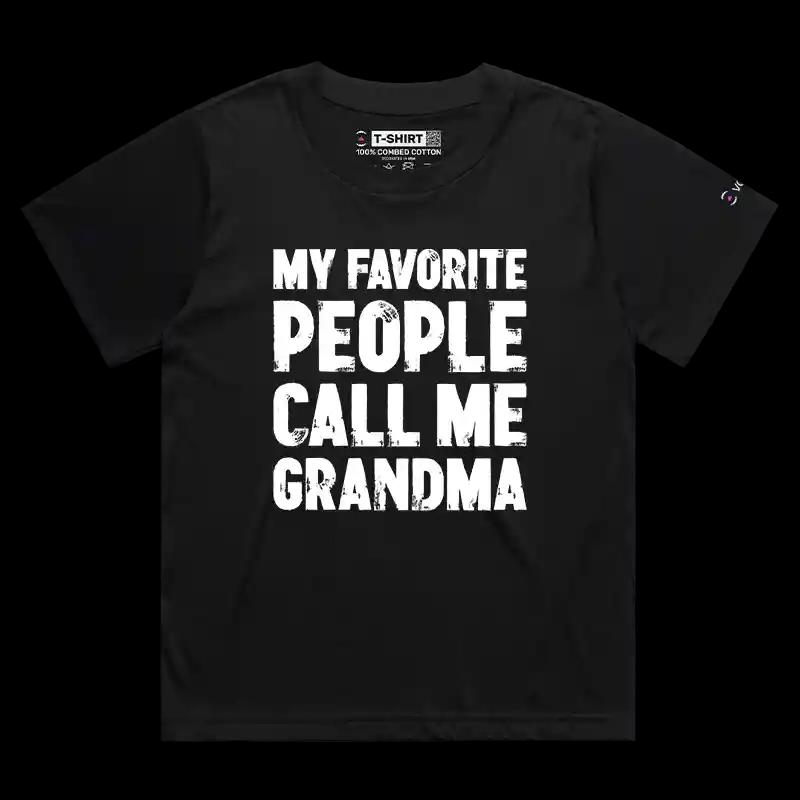 VOICEART Black Female Loose My Favorite People Call Me Grandma T-Shirt Premium Grandkids Family Gags Jokes Tee Women