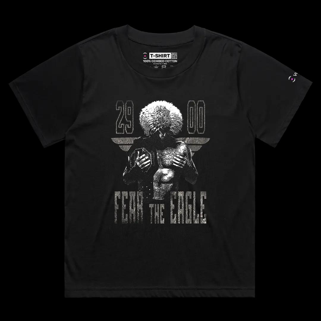 VOICEART Black Female Loose Khabib Fear The Eagle Sports Tee MMA Fans Short Sleeve Combed Cotton T-Shirt for Men and Women