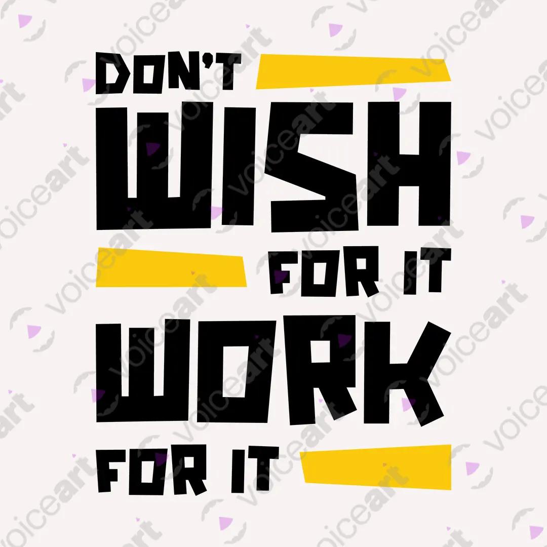 VOICEART White Watermark Work For It Graphic Tee Inspirational Message Combed Cotton Short Sleeve Shirt for Men Women