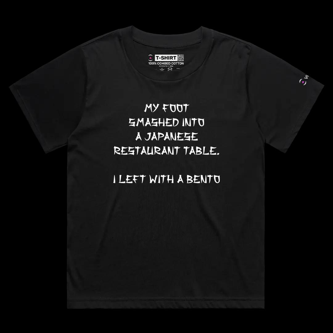 VOICEART Black Female Loose I Left With a Bento Funny Tee with Premium Design Short Sleeve Cotton T-Shirt for Men Women