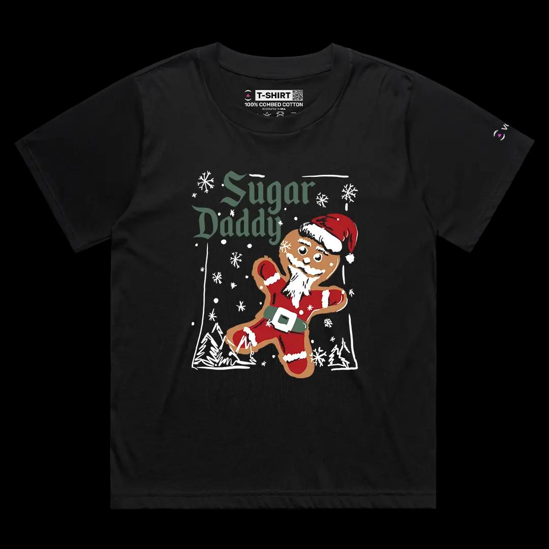 VOICEART Black Female Loose Sugar Daddy Cookie Funny Graphic Memes and Jokes Tee Combed Cotton Short Sleeve T-Shirt