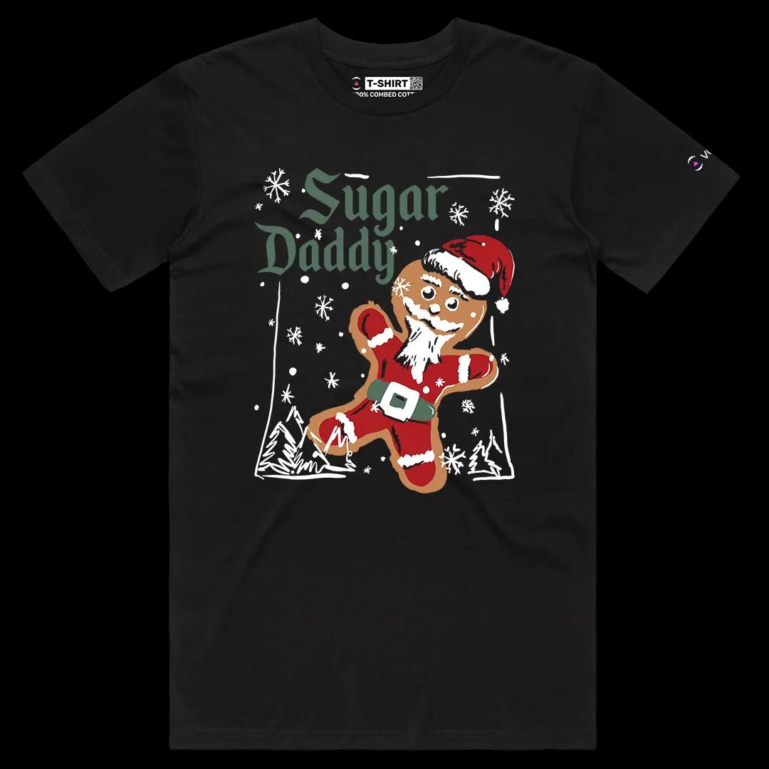 VOICEART Black Male Regular Sugar Daddy Cookie Funny Graphic Memes and Jokes Tee Combed Cotton Short Sleeve T-Shirt