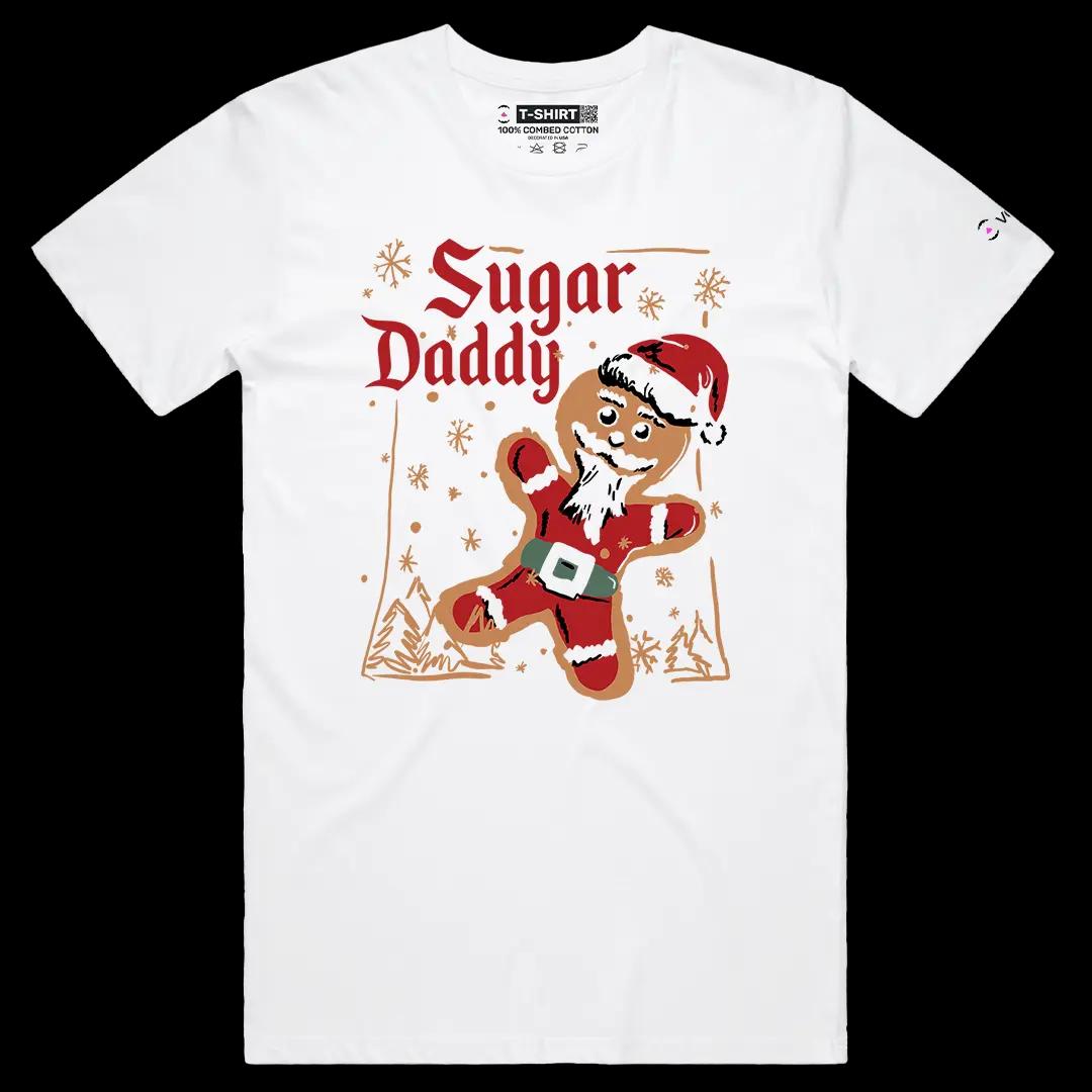 VOICEART White Male Regular Sugar Daddy Cookie Funny Graphic Memes and Jokes Tee Combed Cotton Short Sleeve T-Shirt